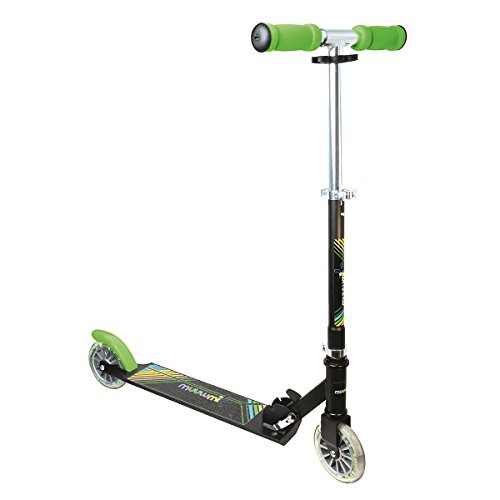 Authentic Sports & Toys GmbH – Scooter de Aluminio muuwmi Neon 125 mm, con Luces en Las Ruedas, Color Negro/Verde