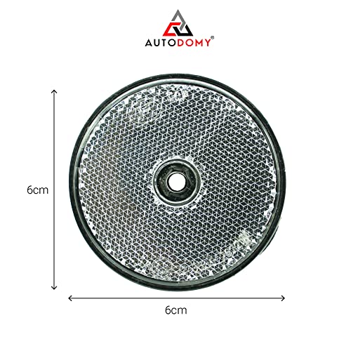 Autodomy Reflectores Catadióptrico Triangular Redondos para Remolque Caravana Camión Homologados - Pack 10 Unidades + Tornillos de Acero Inoxidable