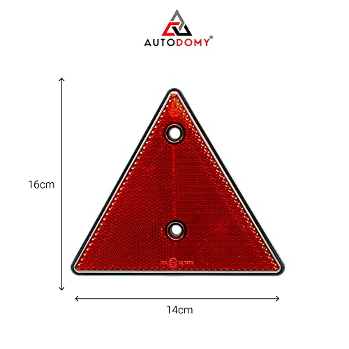 Autodomy Reflectores Catadióptrico Triangular Redondos para Remolque Caravana Camión Homologados - Pack 10 Unidades + Tornillos de Acero Inoxidable