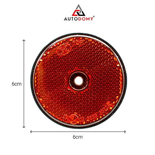 Autodomy Reflectores Catadióptrico Triangular Redondos para Remolque Caravana Camión Homologados - Pack 10 Unidades + Tornillos de Acero Inoxidable