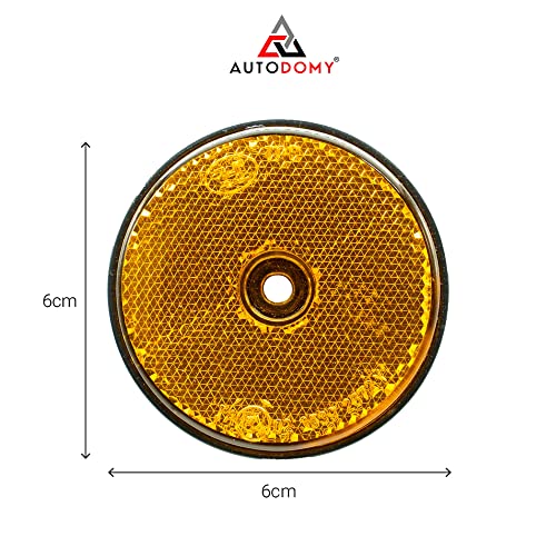 Autodomy Reflectores Catadióptrico Triangular Redondos para Remolque Caravana Camión Homologados - Pack 10 Unidades + Tornillos de Acero Inoxidable