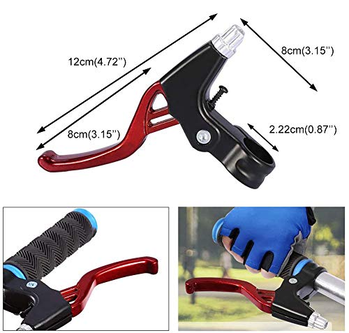 AUVSTAR Palanca de Freno,Piezas del Manillar de la Palanca de Freno,Manija de Freno de Bicicleta Mountain Road Bike Palanca de Freno Universales Aleación de Aluminio Bicicletas Accesorios. (Rojo)