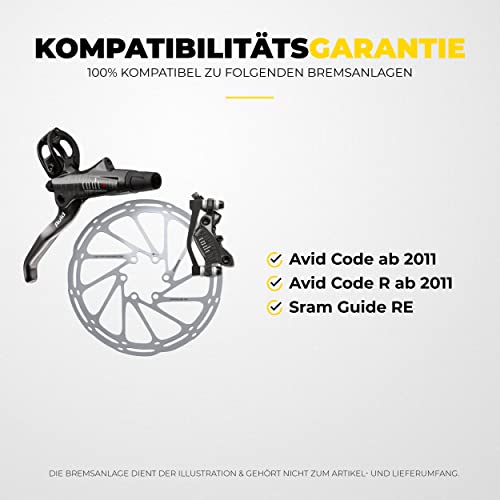 Avid Pastillas de Freno Code & Code R de 2011 & SRAM Guide RE para Freno de Disco Bicicleta I Orgánico I Alto Rendimiento I Durable & Ajuste Pastillas de Freno Bicicleta