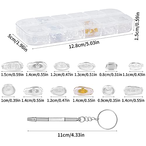 AvoDovA 60 Pares Almohadillas de Nariz para Gafas Silicona, Kit de Reparación de Gafas, Antideslizante Almohadillas de Nariz de Cámara de Aire, para Gafas Gafas de Sol, Transparente