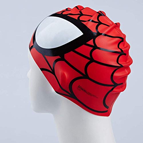 Avril Tian - Gorro de natación de silicona impermeable unisex, diseño de araña, modelo para deportes acuáticos y pelo largo