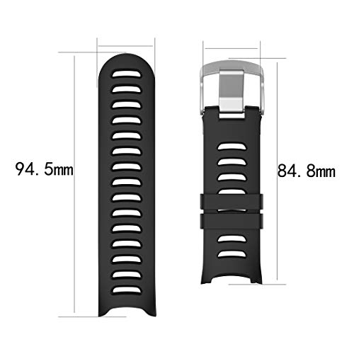 AWADUO - Correa de repuesto para Garmin Forerunner 610, correa de silicona de repuesto para reloj Garmin Forerunner 610 GPS, suave y duradera (silicona negra)