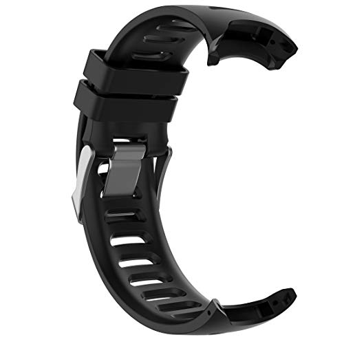 AWADUO - Correa de repuesto para Garmin Forerunner 610, correa de silicona de repuesto para reloj Garmin Forerunner 610 GPS, suave y duradera (silicona negra)