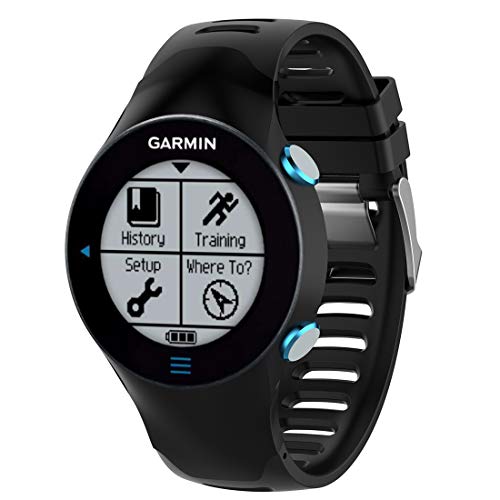 AWADUO - Correa de repuesto para Garmin Forerunner 610, correa de silicona de repuesto para reloj Garmin Forerunner 610 GPS, suave y duradera (silicona negra)