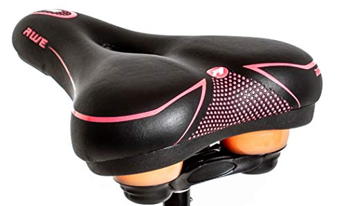 AWE® Sillín de bicicleta para mujer de gran comodidad, color rosa, negro