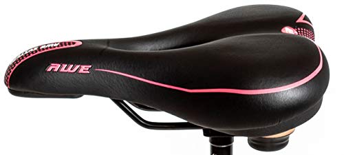 AWE® Sillín de bicicleta para mujer de gran comodidad, color rosa, negro