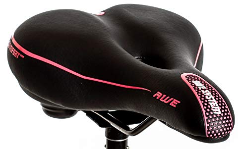 AWE® Sillín de bicicleta para mujer de gran comodidad, color rosa, negro