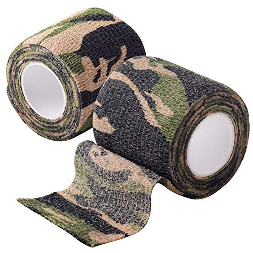 Awinker 10 Rollos Tape Crossfit Banda Venda Cinta Bendaje Adhesiva Deportiva de Caza Rollos Cling Auto Camuflaje