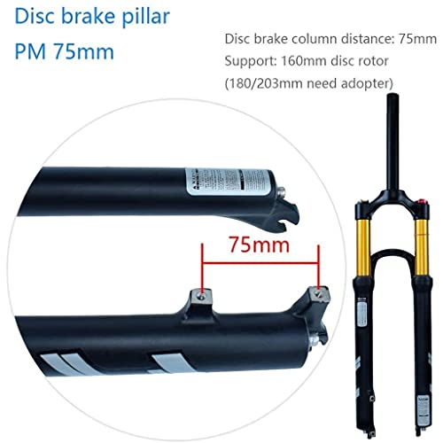 AWJ Horquillas de suspensión de Bicicleta de montaña de Aire MTB 140 mm de Recorrido, 26"27,5" 29"Aleación Ligera 9 mm Horquilla de Bicicleta de Freno de Disco QR