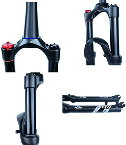 AWJ MTB Horquilla con suspensión neumática Horquillas con suspensión para Bicicleta Horquilla MTB Tubo cónico de 26/27.5/29 Pulgadas Tubo cónico de 1-1/2"Horquillas de Bicicleta con