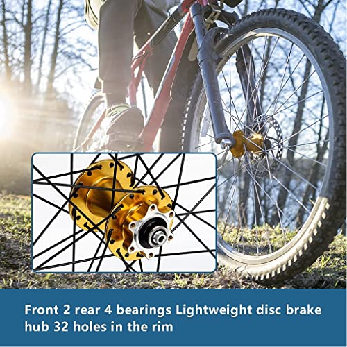 AWJ Ruedas de Bicicleta 26 27,5 29 Pulgadas MTB Juego de Ruedas de Bicicleta de montaña Llantas Buje Cassette de Freno de Disco Liberación rápida para buje de aleación de Aluminio de 7-11 v