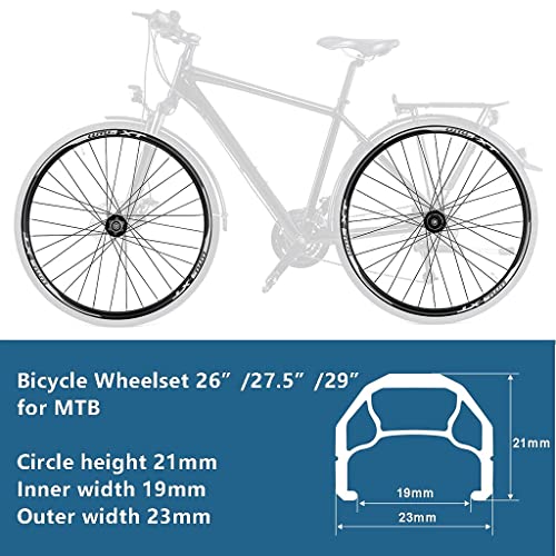 AWJ Ruedas de Bicicleta 26"27,5" 29"MTB Juego de Ruedas de Bicicleta de montaña Llanta de aleación de Aluminio Freno de Disco de liberación rápida 32H 7 8 9 10 Cassette de 11 velocidades