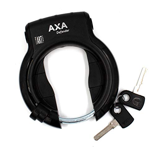 .AXA Candado de marco Defender negro + cadena de inserción RLC 140 con bolsa.