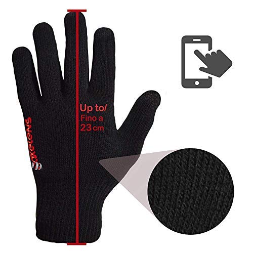 AXELENS Guantes Táctiles Invernales Calientes Cómodos Unisex Interno de Suave Felpa - para Smartphones, Teléfonos Móviles y Tablets - Universales Hombre Mujer - Confección Regalo Incluida - Negro