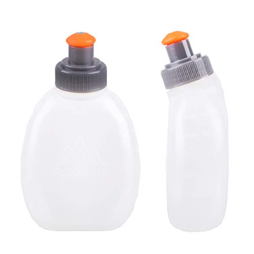 Azarxis Botellas de Agua Gratis Frasco a Prueba de Fugas para Correr Hidratación Cinturón Fanny Paquetes 170 250 ml para triatlón Maratón Senderismo (170ml - 2 Pcs)