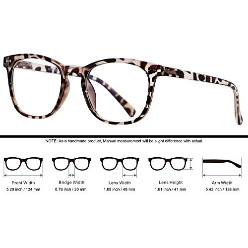 Azul Luz Bloquear Gafas Mujeres Hombres Ordenador Cara Pequeña Claro Bluelight Bloqueador Gafas Marco ANDWOOD AR001, Leopardo cuadrado | Lente de luz azul, Small