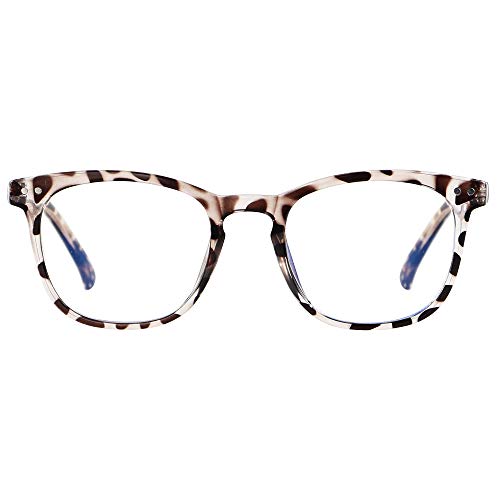Azul Luz Bloquear Gafas Mujeres Hombres Ordenador Cara Pequeña Claro Bluelight Bloqueador Gafas Marco ANDWOOD AR001, Leopardo cuadrado | Lente de luz azul, Small