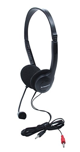 B-Move BM-AUC01 - Auriculares de diadema abiertos con micrófono, color negro