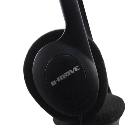 B-Move BM-AUC01 - Auriculares de diadema abiertos con micrófono, color negro