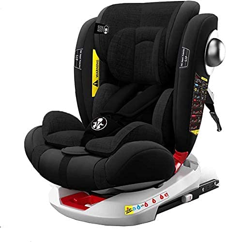 Babify Onboard Silla de Coche Giratoria 360º – Grupos 0/1/2/3 - Reclinable - Contramarcha hasta grupo 1 - Black Edition