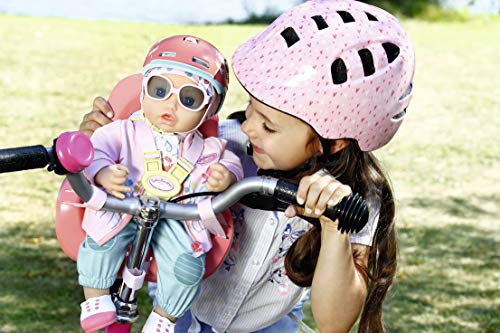 Baby Annabell Active Sillita para Bici para Muñecas 43 cm, Se Fija a la Bicicleta, Estampado Floral, para Manos Pequeñas, Promueve la Empatía y Las Habilidades Sociales, Edad 3+
