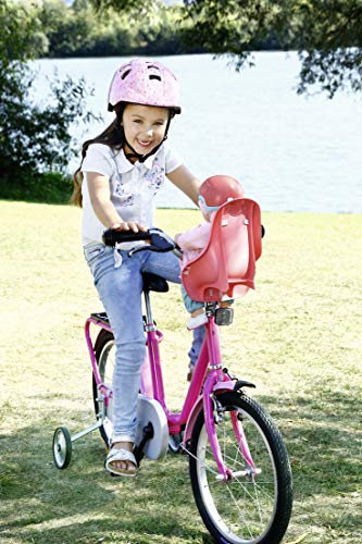 Baby Annabell Active Sillita para Bici para Muñecas 43 cm, Se Fija a la Bicicleta, Estampado Floral, para Manos Pequeñas, Promueve la Empatía y Las Habilidades Sociales, Edad 3+