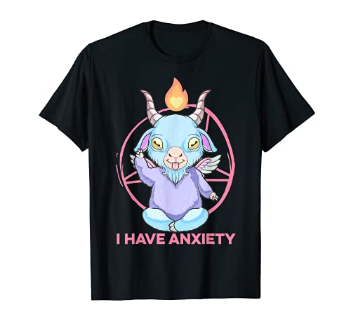 Baby Baphomet Pastel Goth I Have Anxiety Kawaii Emo Nu Goth Camiseta