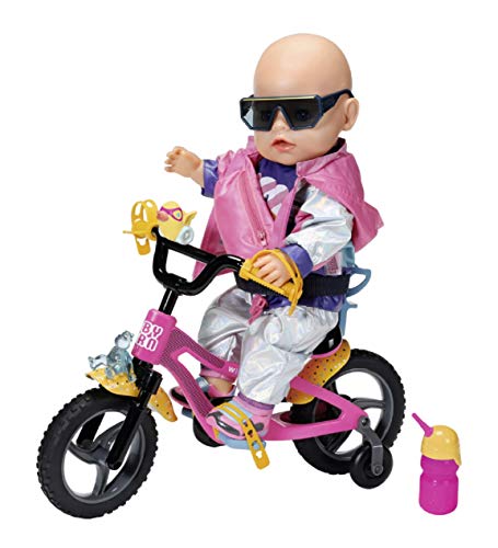 BABY born Bicicleta para Muñecas de 43 cm con Claxon, Luces y Guardabarro, Para Manos Pequeñas, Promueve la Empatía y Las Habilidades Sociales, Edad 3+, Botellín Incluido