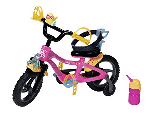 BABY born Bicicleta para Muñecas de 43 cm con Claxon, Luces y Guardabarro, Para Manos Pequeñas, Promueve la Empatía y Las Habilidades Sociales, Edad 3+, Botellín Incluido