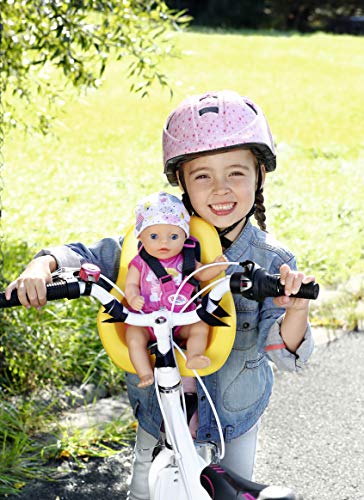 BABY born Sillita para Bici para Muñecas de 43 cm, Se Fija al Manillar, Para Manos Pequeñas, Promueve la Empatía y Las Habilidades Sociales, Para Niños a Partir de 3 Años
