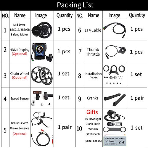 Bafang 48V 750W Mid Drive Kit de conversión Bicicleta eléctrica Kit de Motor Medio E-Bike para Adultos Ciclismo para Bicicletas de Carretera Bicicleta de montaña