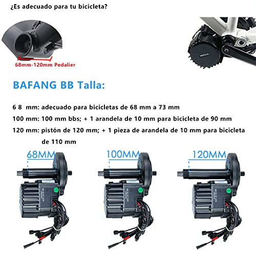 Bafang Bicicleta Eléctrica Motor Central BBS03B BBSHD Kit de Conversión 48V 1000W Motor Central con Batería de 52V 16Ah / 20Ah (Opcional) 48V1000W-C18-46T-120-52V 20AH