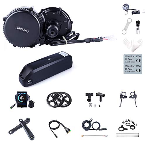 BAFANG Ebike BBS02B 48V 750W Kit de Conversión de Bicicleta de montaña con Motor Central Bicicleta con Batería de 48V 11.6/13/17.5/18Ah Hailong, Batería Yingwu 20Ah, 15Ah/17,5Ah Portaequipajes Batería