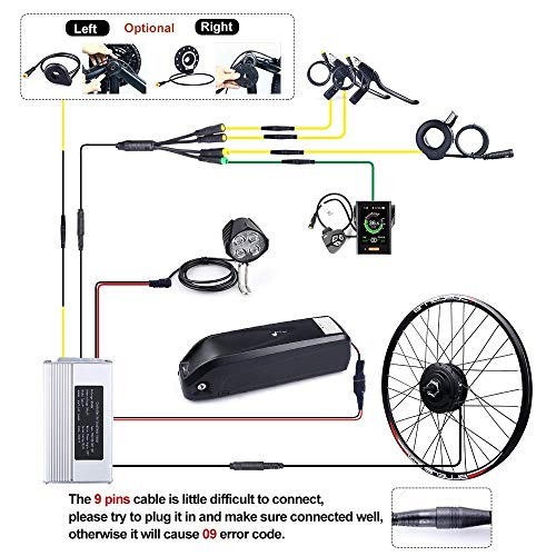 Bafang Kit de Conversión de Bicicleta Eléctrica de 48V 500W 20" 26" 27,5" 700C Kit de Conversión de Motor de Bicicleta Eléctrica de la Rueda Trasera Ebike