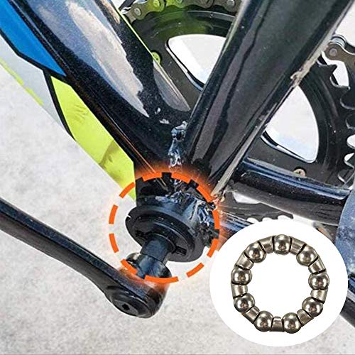 BAIBEI 8Pcs Manivela Rodamientos Rueda Bicicleta, 1/4 Pulgadas x 9 Jaulas de Rodamiento de Bolas