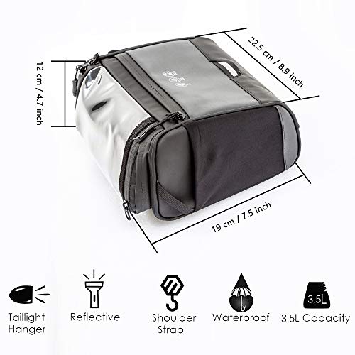 BAIGIO Bolsa Manillar Bicicleta Multifuncional Portátil Bolsa para Manillar de MTB Bicicleta Eléctrico Bicicleta Bolsa Delantera Bici Montaña con Pantalla Táctil para Movil GPS, 3,5L (Negro)