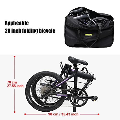 BAIGIO Bolsa Transporte Almacenamiento para Bicicleta 20" Bolsa Plegable Portabicicletas Fundas para Bicicletas Impermeable,Bolsa de Equipaje de Bicicleta de Montaña para Viaje (Negro)