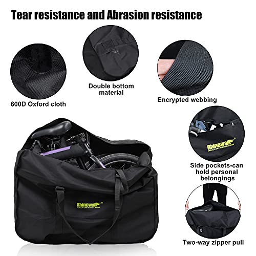 BAIGIO Bolsa Transporte Almacenamiento para Bicicleta 20" Bolsa Plegable Portabicicletas Fundas para Bicicletas Impermeable,Bolsa de Equipaje de Bicicleta de Montaña para Viaje (Negro)