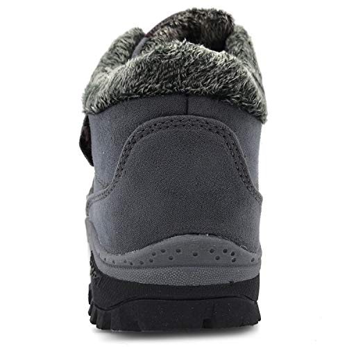 BaiMoJia Botas de Senderismo Nieve Mujer Cálidas Invierno Piel Forro Zapatillas de Senderismo Hombre Zapatos Trekking Gris Rosa 40 EU (Etiqueta 41)