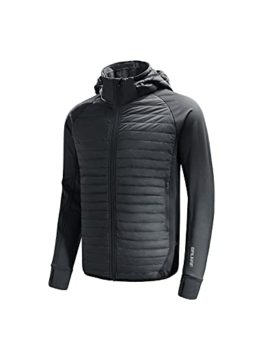 BALEAF - Chaqueta ligera para hombre, resistente al agua, cálido, híbrida, para senderismo, resistente al agua, - Gris - XX-Large