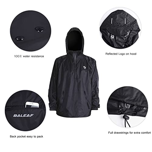 BALEAF - Chubasquero impermeable para hombre, con capucha, ligero, plegable, para correr, ciclismo, senderismo, cortavientos