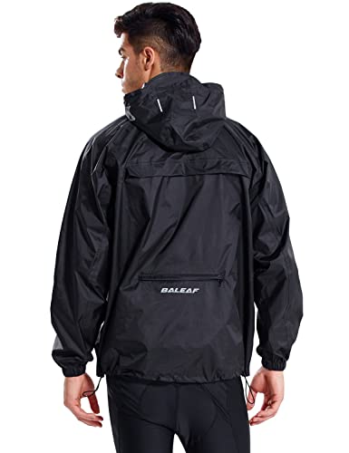 BALEAF - Chubasquero impermeable para hombre, con capucha, ligero, plegable, para correr, ciclismo, senderismo, cortavientos