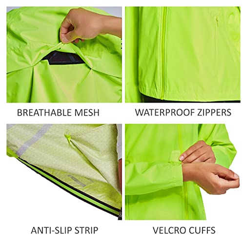 BALEAF Mujeres Ciclismo Running Chaquetas Reflectantes Chubasquero Impermeable Ciclismo con Capucha