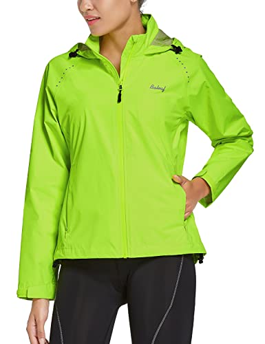 BALEAF Mujeres Ciclismo Running Chaquetas Reflectantes Chubasquero Impermeable Ciclismo con Capucha