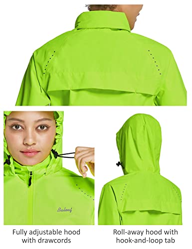 BALEAF Mujeres Ciclismo Running Chaquetas Reflectantes Chubasquero Impermeable Ciclismo con Capucha