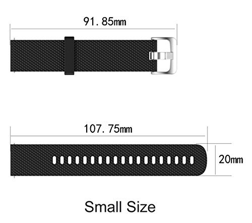 Bandas de repuesto para Garmin Vivoactive 3 / Vivomove / Vivomove HR Fitness Watch 20 mm Correa de silicona suave ajustable Quick Release Accesorio Watchband (Negro, S)